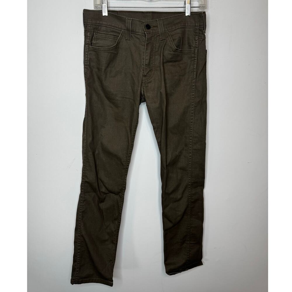 Levis 511 Slim Fit Pants Mens 30x30 Olive Green Khaki Stretch Casual Denim